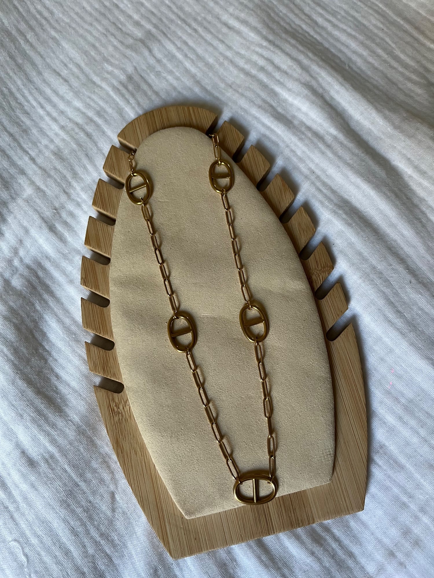 Sautoir maille marine